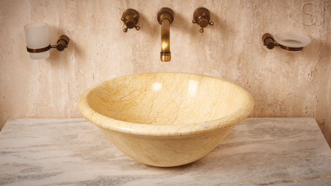 Мраморная раковина Afra из желтого камня Silvia Oro ЕГИПЕТ 206029111 для ванной комнаты_7