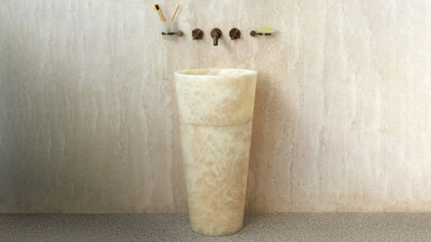 Каменная мойка Alana M11 из кремового оникса Creamy Honey ИНДИЯ 0419331711 для ванной комнаты_1