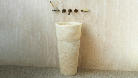 Каменная мойка Alana M11 из кремового оникса Creamy Honey ИНДИЯ 0419331711 для ванной комнаты_2