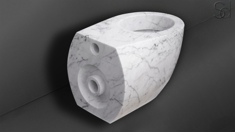 Каменный унитаз Alessi Standart из белого камня - мрамора Bianco Carrara_4