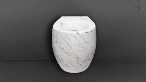 Каменный унитаз Alessi Standart из белого камня - мрамора Bianco Carrara_5
