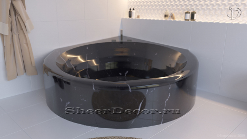 Мраморная ванна Andora из черного камня Nero Marquina 058018151_7