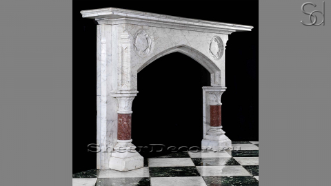 Каменный портал белого цвета для облицовки камина Arta из мрамора Carrara Statuaretto 240141401_3