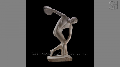 Каменная скульптура Atlet из бежевого мрамора Jura Beige_1