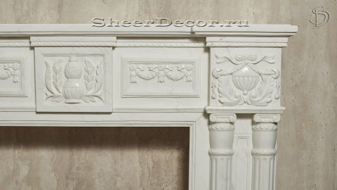 Мраморный портал белого цвета для отделки камина Austin из натурального камня Bianco Extra 125111901_5