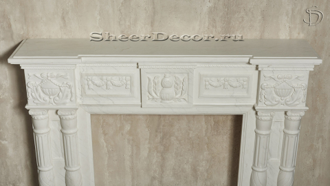 Мраморный портал белого цвета для отделки камина Austin из натурального камня Bianco Extra 125111901_6
