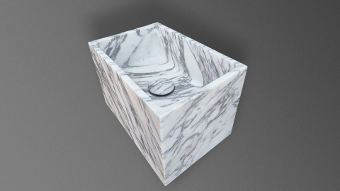 Мраморная раковина Bano M4 из белого камня Arabescato ИТАЛИЯ 510002114 для ванной комнаты_5