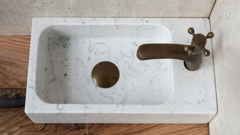 Мраморная раковина Bano из белого камня Bianco Carrara ИТАЛИЯ 510005111 для ванной комнаты_7