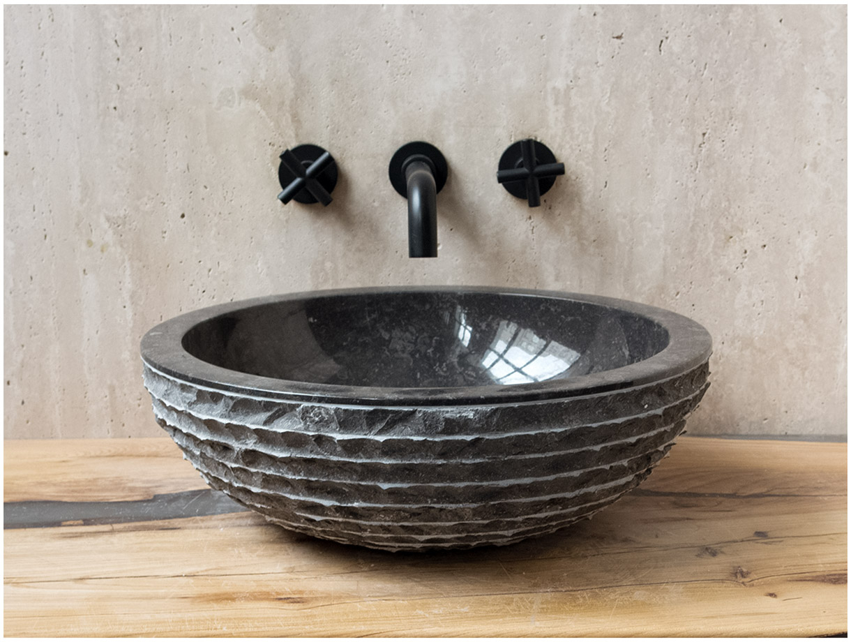 Мраморная раковина Bowl из черного камня Brownish Black ИНДОНЕЗИЯ 637373511 для ванной комнаты_6