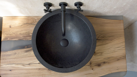 Гранитная раковина Bowl из черного камня Carbon ИНДОНЕЗИЯ 637008111 для ванной комнаты_3