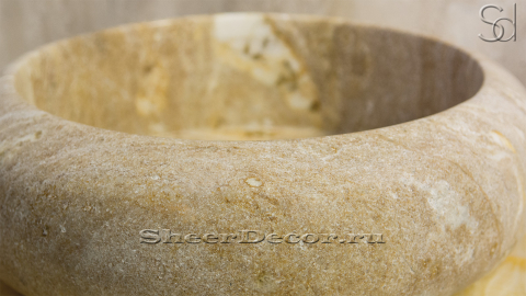 Мраморная раковина Brina из бежевого камня Crystal Beige ИСПАНИЯ 266090111 для ванной комнаты_1