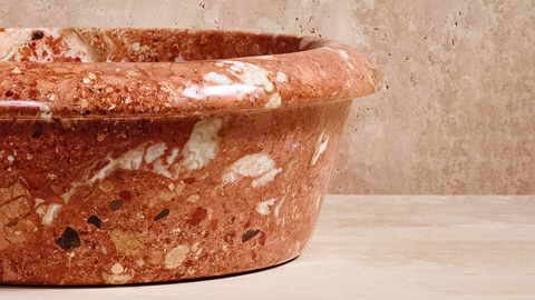 Мраморная раковина Cono из красного камня Rosso Levanto ИНДИЯ 008053111 для ванной комнаты_7