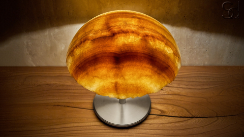 Каменный настольный светильник Crag 4015 из оникса желтый Honey Onyx_5