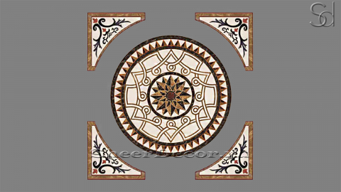 Мраморное панно  Dionisia Standard из бежевого натурального камня мрамора Emperador Light в сборе 028061181_1