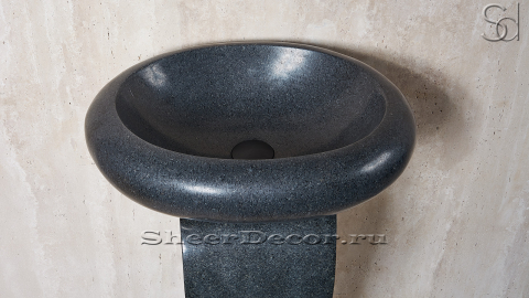 Гранитная раковина Distrito из черного камня Grey Pearl КИТАЙ 014169011 для ванной комнаты_3