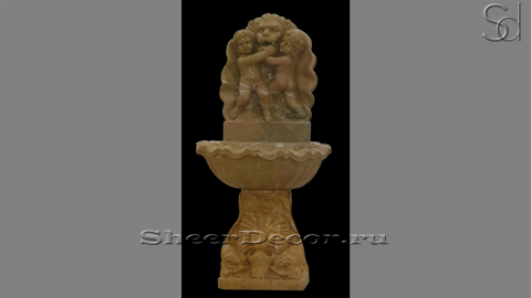 Мраморный фонтан коричневого цвета Distrito Putti из камня сорта Rosso Sole 0141131410_1