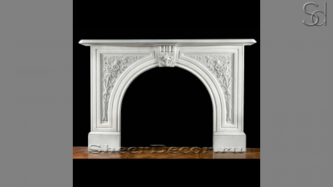 Каменный портал белого цвета для облицовки камина Drina M2 из мрамора Bianco Extra 291111902_2