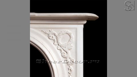 Мраморный портал белого цвета для отделки камина Drina M14 из натурального камня Bianco Extra 2911119014_1