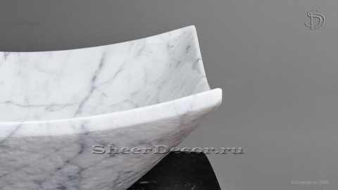 Белая раковина Escale из натурального мрамора Bianco Carrara ИТАЛИЯ 032005111 для ванной комнаты_4