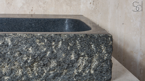 Гранитная раковина Estrato из черного камня Grey Pearl КИТАЙ 034169311 для ванной комнаты_4