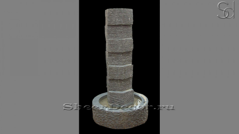 Гранитный фонтан серого цвета Estrato Segno из камня сорта Marengo 0340175415_1