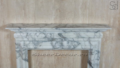 Каменный портал белого цвета для облицовки камина Eva M3 из мрамора Arabescato 298002103_1
