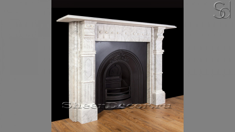 Каменный портал белого цвета для облицовки камина Fabia из мрамора Bianco Extra 300111401_2