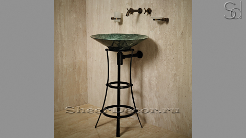 Мраморная раковина Flo из зеленого камня Dark Green ИТАЛИЯ 015013111 для ванной комнаты_5