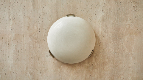 Мраморный настенный светильник бра Frisbee 409 WSL из камня Snow Crystal в сборе _2