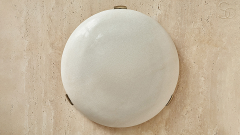 Мраморный настенный светильник бра Frisbee 509 WSXL из камня Snow Crystal в сборе _2