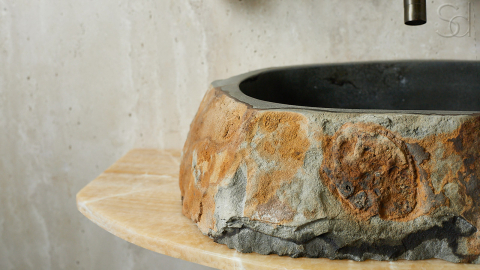 Каменная мойка Hector M159 из серого андезита Andesite ИСПАНИЯ 00700111159 для ванной комнаты_5