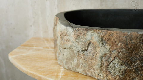 Каменная мойка Hector M159 из серого андезита Andesite ИСПАНИЯ 00700111159 для ванной комнаты_9