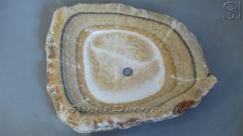 Раковина для ванной Hector M14 из речного камня  Honey Onyx ИНДИЯ 0070161114_1