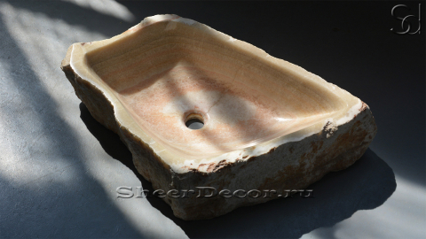 Раковина для ванной Hector M26 из речного камня  Honey Onyx ИНДИЯ 0070161126_2