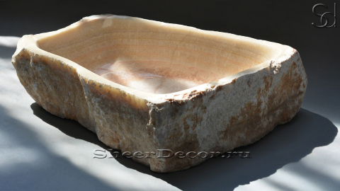 Раковина для ванной Hector M26 из речного камня  Honey Onyx ИНДИЯ 0070161126_3