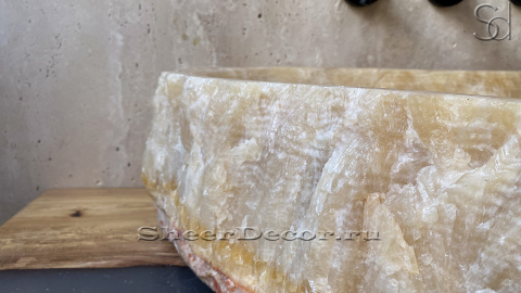 Раковина для ванной Hector M117 из речного камня  Honey Onyx ИНДИЯ 00701611117_5