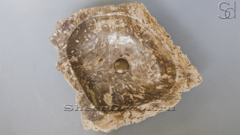Каменная раковина Hector M28 из окаменелого дерева Petrified Beigewood ИНДОНЕЗИЯ 0079021128 для ванной_3