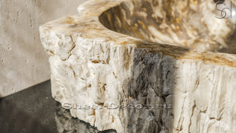 Каменная раковина Hector M28 из окаменелого дерева Petrified Beigewood ИНДОНЕЗИЯ 0079021128 для ванной_4