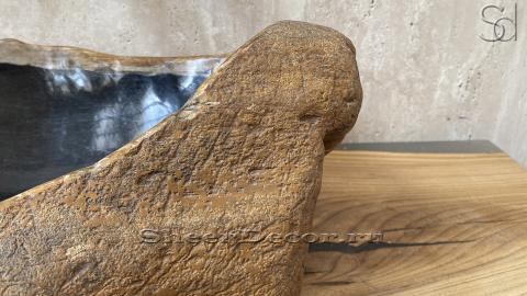 Каменная мойка Hector M127 из окаменелого дерева Petrified Blackwood ИНДОНЕЗИЯ 00775211127 для ванной_4