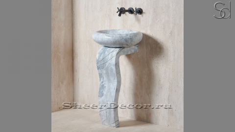 Мраморная раковина Ivona из серого камня Statuarietto ИТАЛИЯ 018161111 для ванной комнаты_7