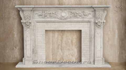 Каменный портал белого цвета для облицовки камина Jemer из мрамора Bianco Extra 400111901_2