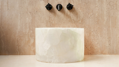 Каменная курна круглой формы Kale Bucket из белого оникса White Onyx АФГАНИСТАН 0190431219_10