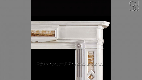 Мраморный портал белого цвета для отделки камина Katelyn из натурального камня Bianco Extra 127111401_1