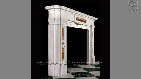 Мраморный портал белого цвета для отделки камина Katelyn из натурального камня Bianco Extra 127111401_2