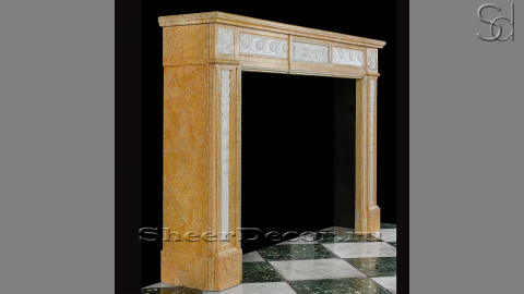 Мраморный портал желтого цвета для отделки камина Lale из натурального камня Crema Valencia 183144401_2