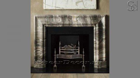 Декоративный портал серого цвета для облицовки камина Lani M4 из камня травертина Horizont Travertine 474147104_1