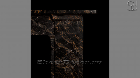 Мраморный портал черного цвета для отделки камина Leda M10 из натурального камня Nero Portoro 4771251010_1