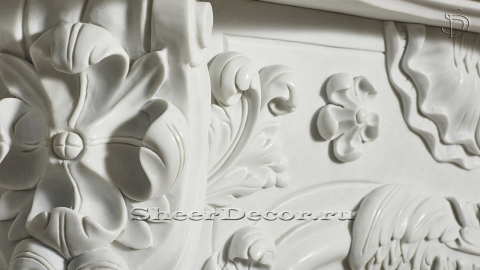 Каменный портал белого цвета для облицовки камина Leon из мрамора Clouds 064010901_8