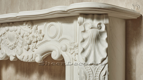 Мраморный портал белого цвета для отделки камина Lurd M10 из натурального камня Bianco Extra 5031119010_8