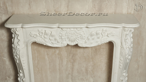Мраморный портал белого цвета для отделки камина Lurd M2 из натурального камня Bianco Extra 503111902_7
